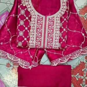 জেমেজো ফেব্রিক জর্জেট ফরপিস গোলাপি কালার