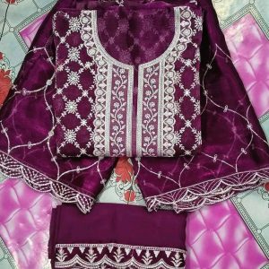 জেমেজো ফেব্রিক জর্জেট ফরপিস জাম কালার