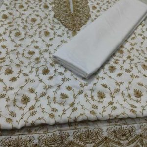 জর্জেট ৪ পিস — এলিগ্যান্ট  সাদা কালার